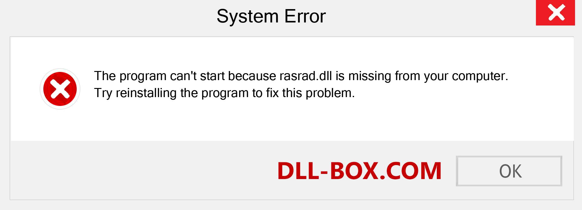  rasrad.dll file is missing?. Download for Windows 7, 8, 10 - Fix  rasrad dll Missing Error on Windows, photos, images